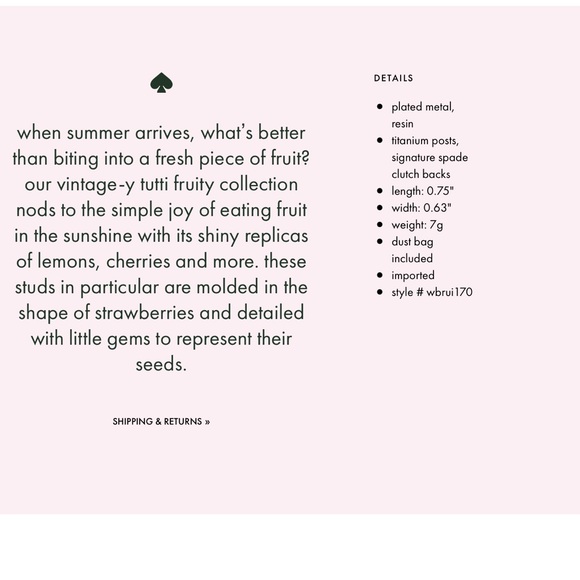 $59 Kate Spade picnic perfect strawberry stud earrings - Picture 6 of 7